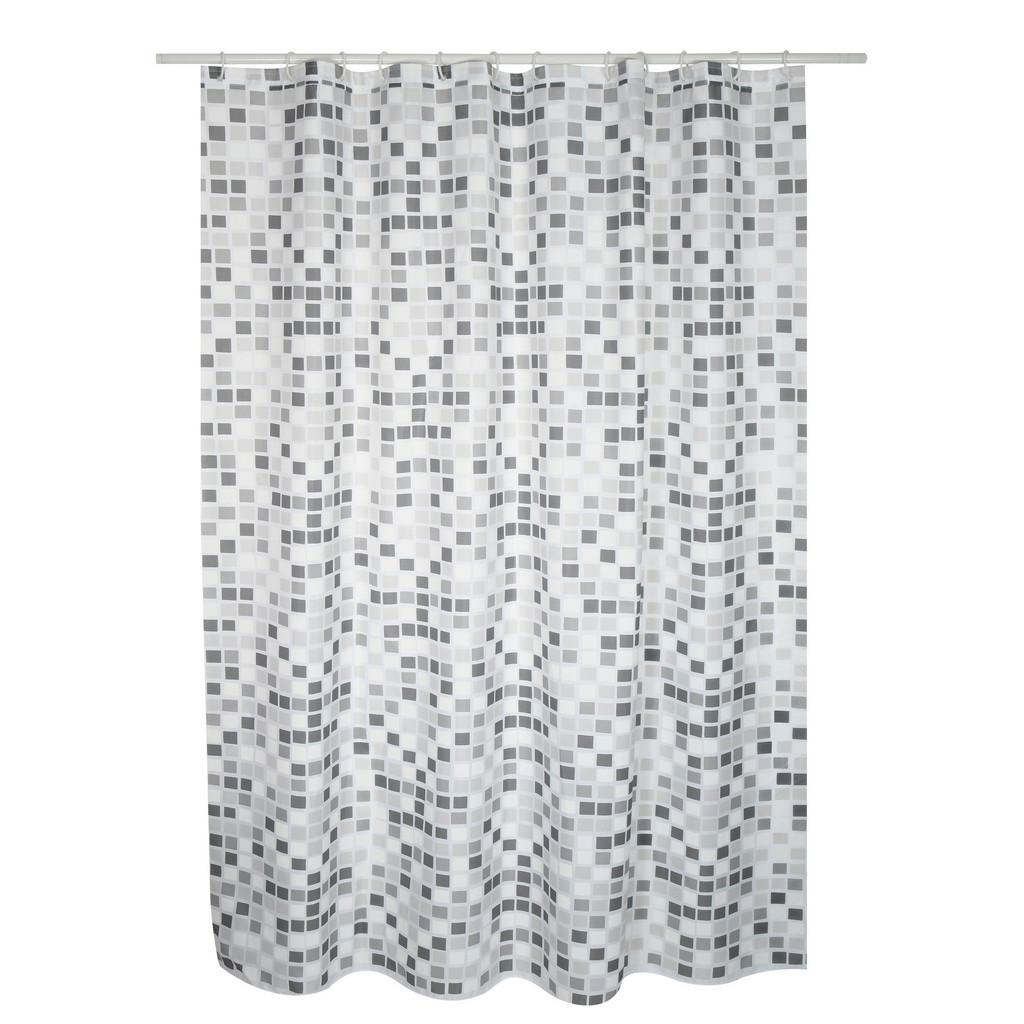 Duschvorhang in Weiß Textil/Mischgewebe