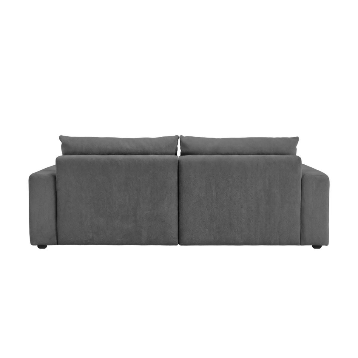Megasofa Mega mit Bettkasten Chenille anthrazit, B: 255cm - Anthrazit/Schwarz, Trend, Textil (255/94/126cm) - Luca Bessoni