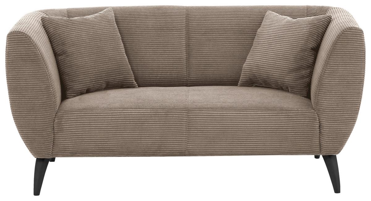 2-Sitzer-Sofa Colori Graubraun Rücken Echt - Graubraun/Schwarz, MODERN, Textil (172/83/88cm) - MID.YOU