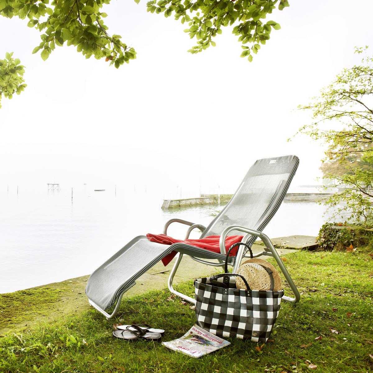 Sonnenliege Calypso Aus Metall/Textil, klappbar - Grau, MODERN, Textil/Metall (52/39/137cm) - Acamp