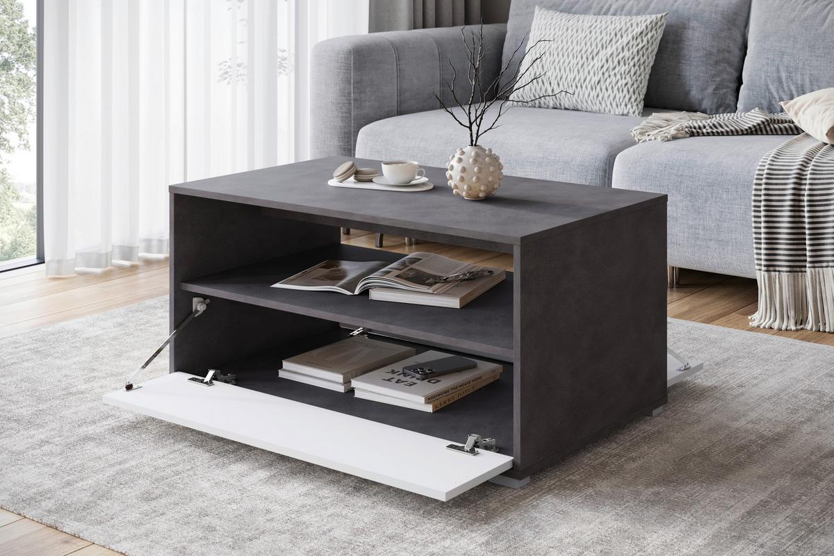 Couchtisch Narobi-ii Anthrazit/weiß B: 90 Cm - Anthrazit/Weiß, Trend, Holzwerkstoff/Kunststoff (90/45/55cm) - P & B