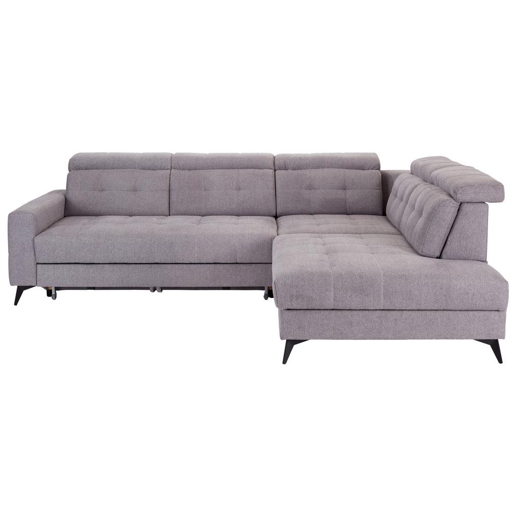 Ecksofa mit Bettfunktion & Bettkasten Barletta Grau