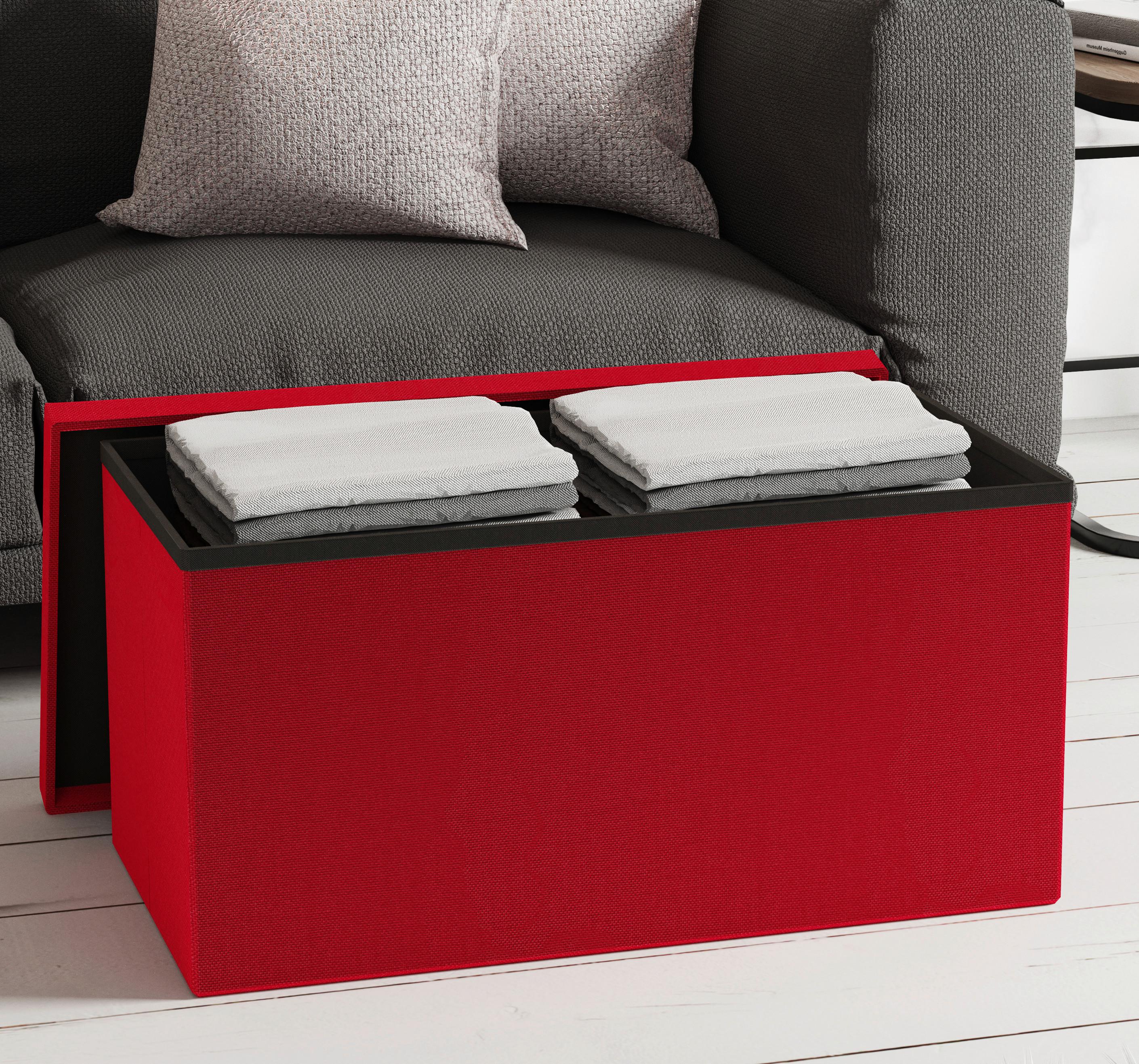 Sitzbox Boxas Rot B: 76 cm - Rot, Basics, Holzwerkstoff/Kunststoff (76/38/38cm) - MID.YOU