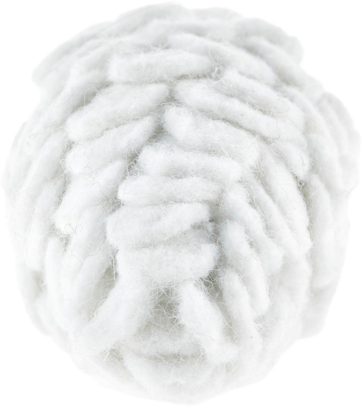 Christbaumschmuck Textil Zapfen zum Hängen - Weiß, Basics, Kunststoff/Textil (5/13cm) - Luca Bessoni