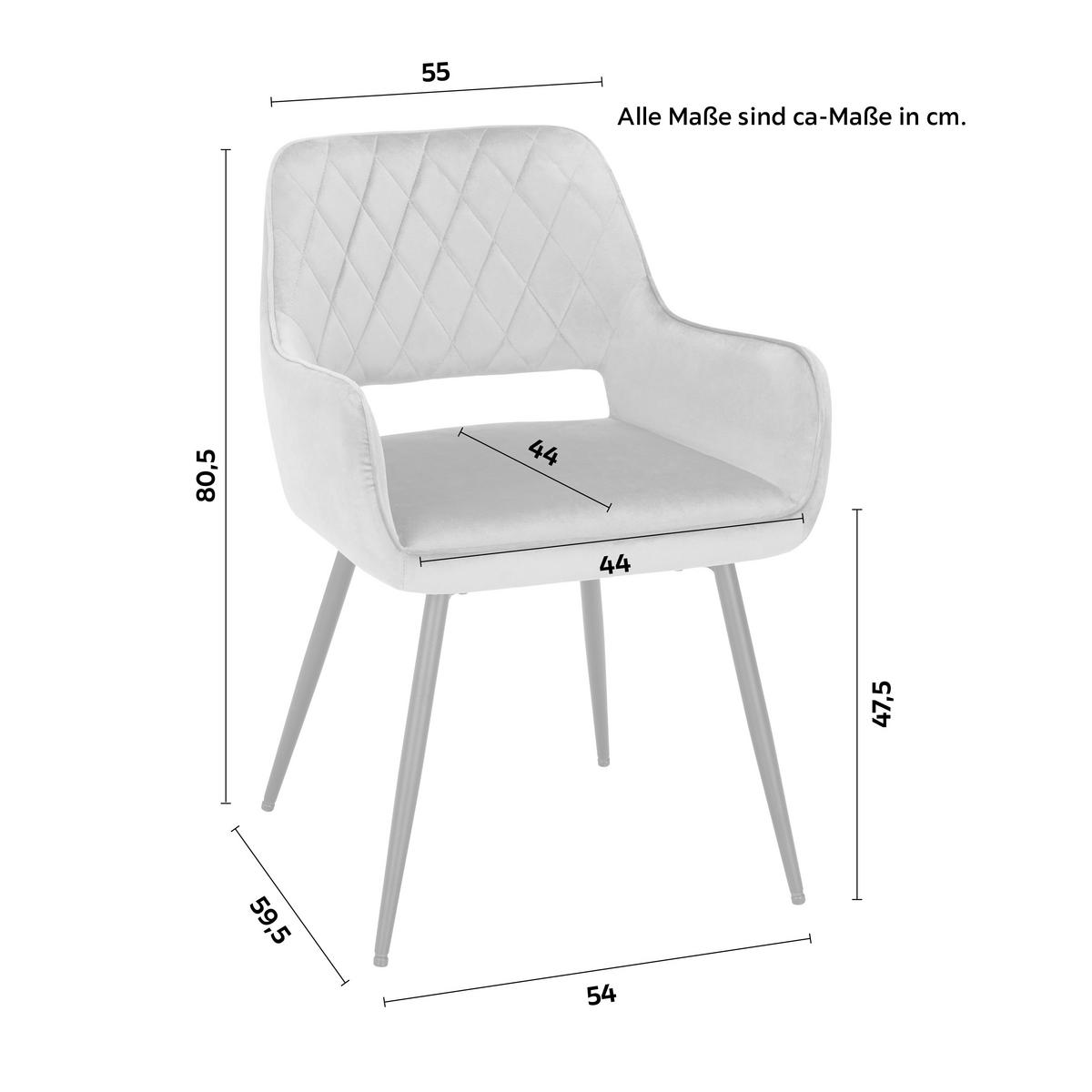 Židle SERAFINA šedá - šedá/černá, Moderní, kov/dřevo (55/80,5/59,5cm) - Mömax