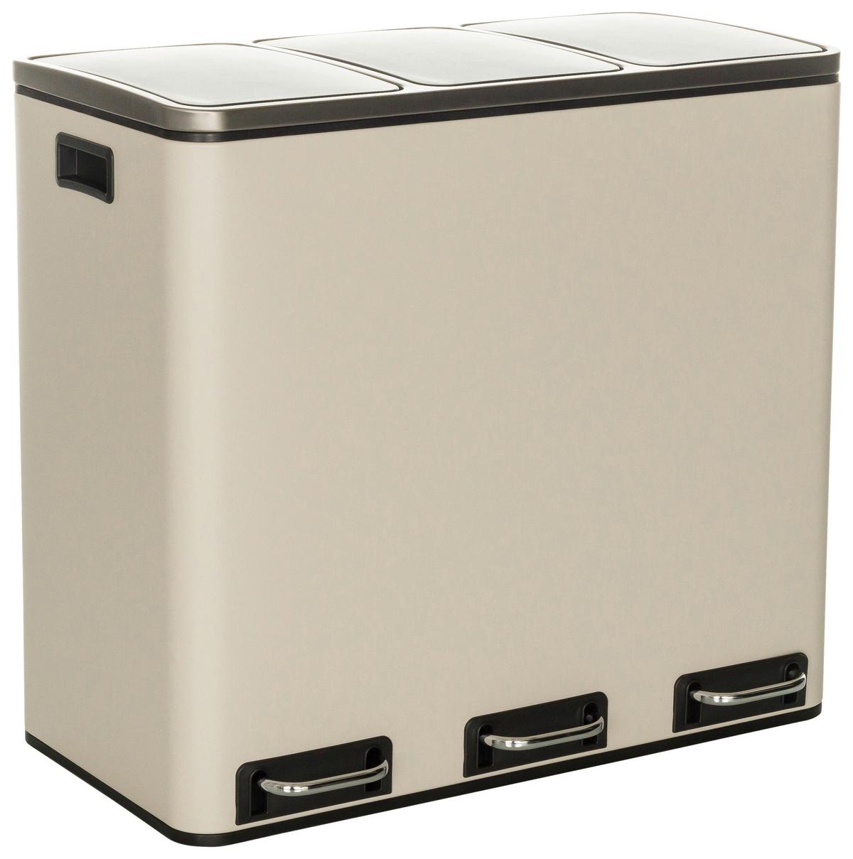 Abfallsammler Clean Ix - Beige/Schwarz, Basics, Kunststoff/Metall (61/56/31,5cm) - MID.YOU