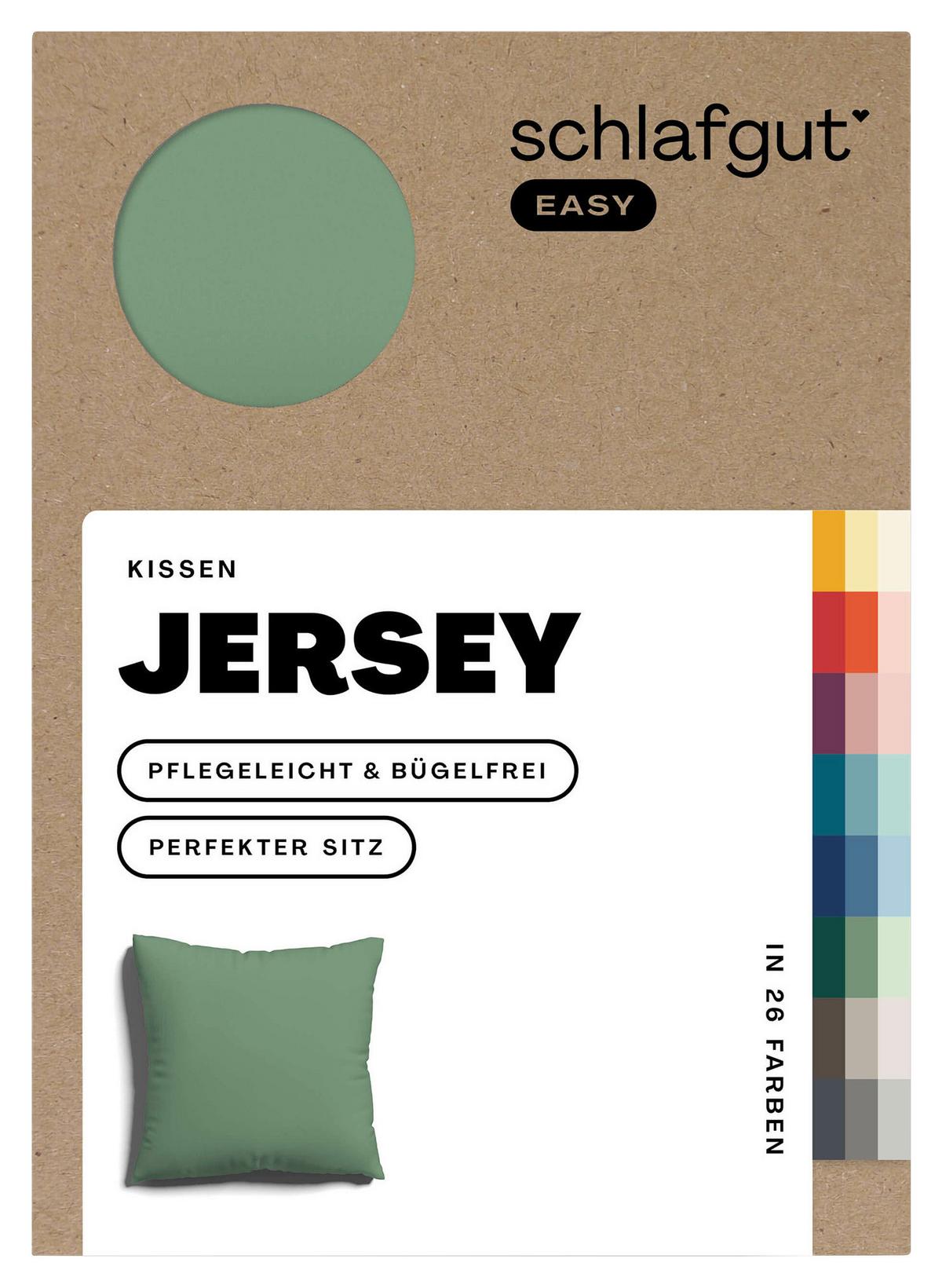 Kissenhülle Easy Jersey - Salbeigrün, Basics, Textil (40/40cm) - Schlafgut