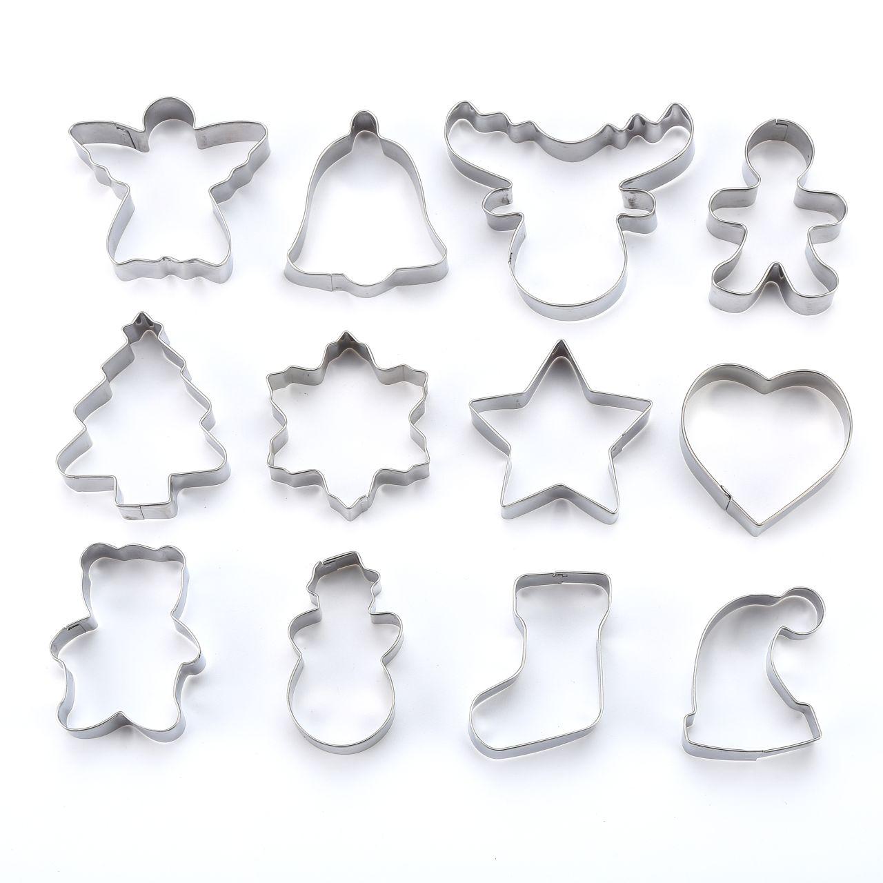 Keksausstecher Weihnachtlich Noel 12--Teilig. Edelstahl - Edelstahlfarben, KONVENTIONELL, Metall - Luca Bessoni