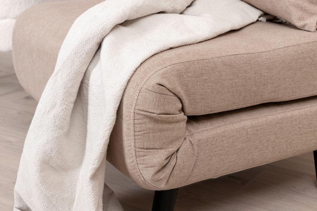Schlafsessel Vicky - Beige/Schwarz, Design, Textil/Metall (70/88/80cm) - Livetastic