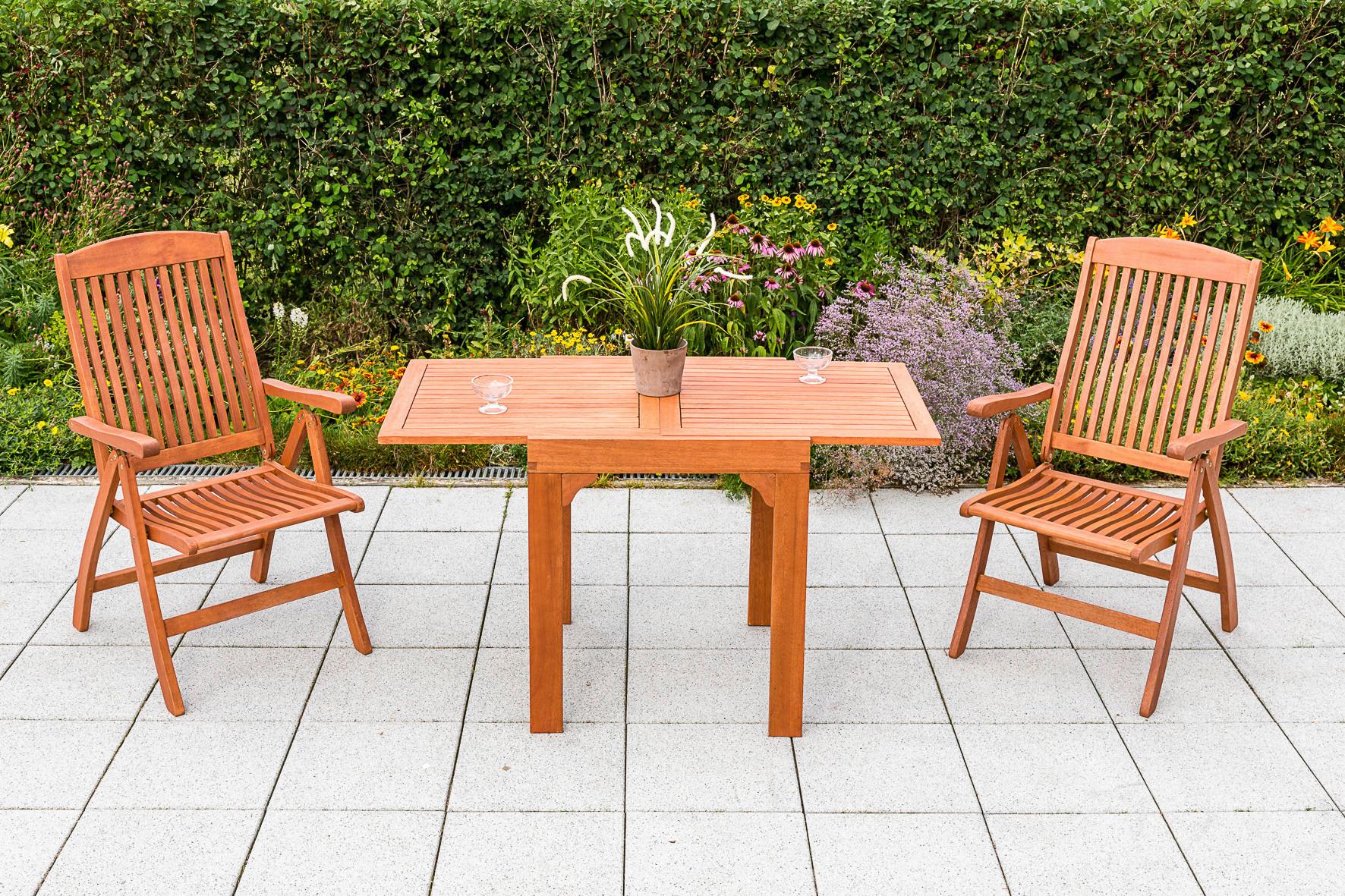 Balkonset Set Maracaibo Eukalyptusholz - Braun, KONVENTIONELL, Holz - Gardenson