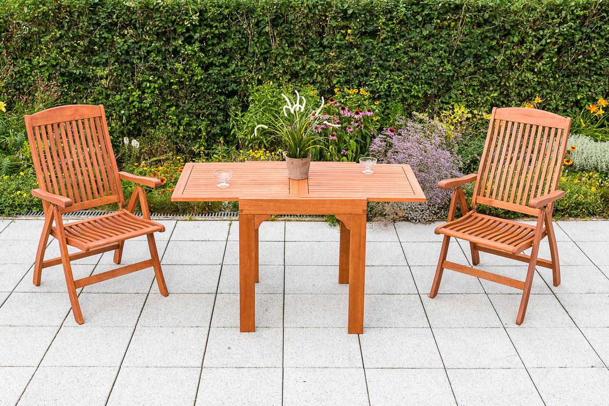 Balkonset Set Maracaibo Eukalyptusholz - Braun, KONVENTIONELL, Holz - Gardenson