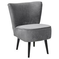 Polsterstuhl Lord Samtbezug grau, Beine: Massivholz - Schwarz/Grau, Trend, Holzwerkstoff/Textil (65/89/70cm) - MID.YOU