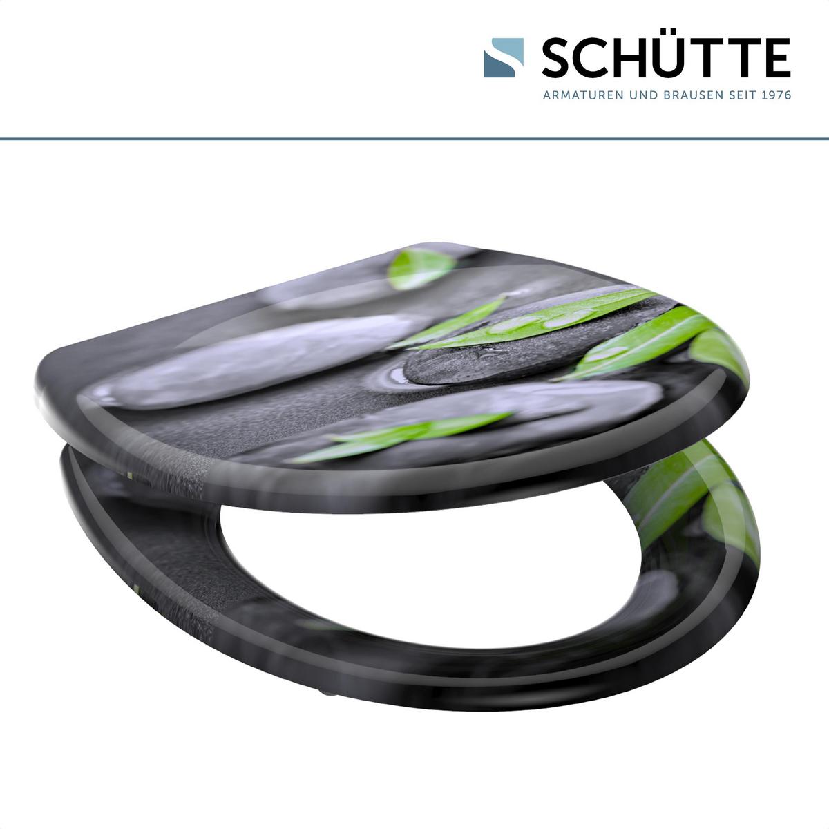 WC-Sitz Grau/Grün Naturmotiv B: 45 cm - Grau/Grün, Design, Kunststoff (45/5,5/37,5cm) - Schütte