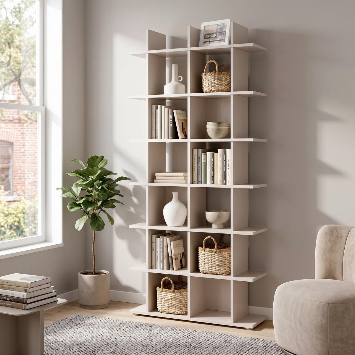 Regal Otto Kaschmir H: 175,2 cm - Kaschmir, Trend, Holzwerkstoff (79,8/175,2/25,5cm)