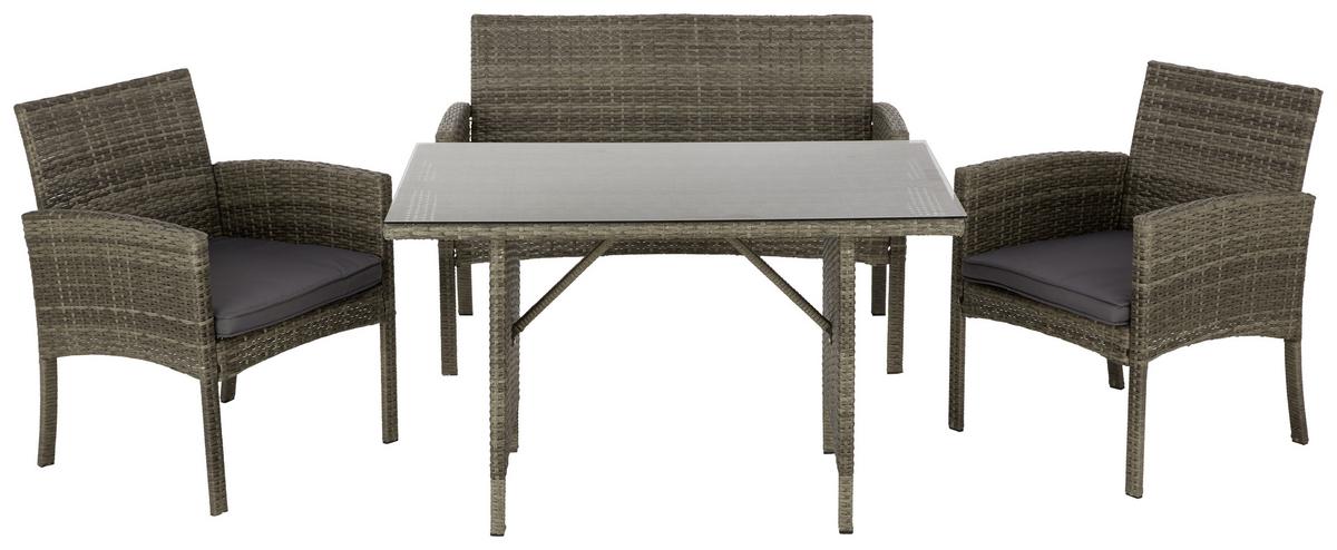 Zahradní sedací souprava MAROKKO - šedá/čiré, Moderní, kov/textil - Modern Living