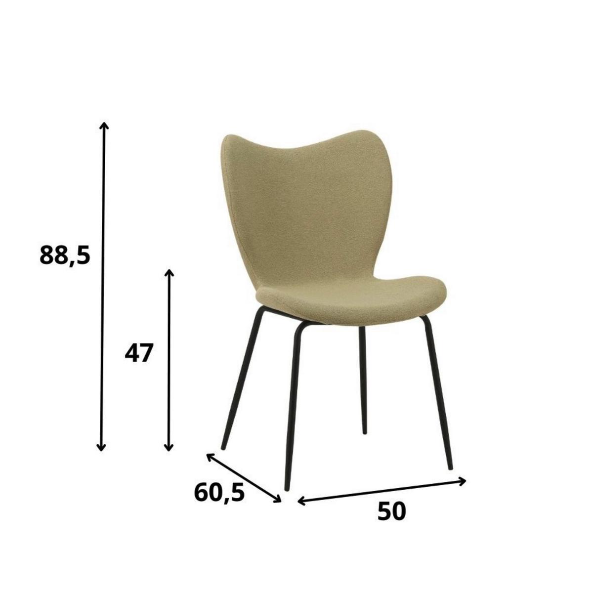 Stuhl-Set Caen Grün B: 50 cm - Schwarz/Grün, MODERN, Textil/Metall (50/88,5/42cm) - MID.YOU