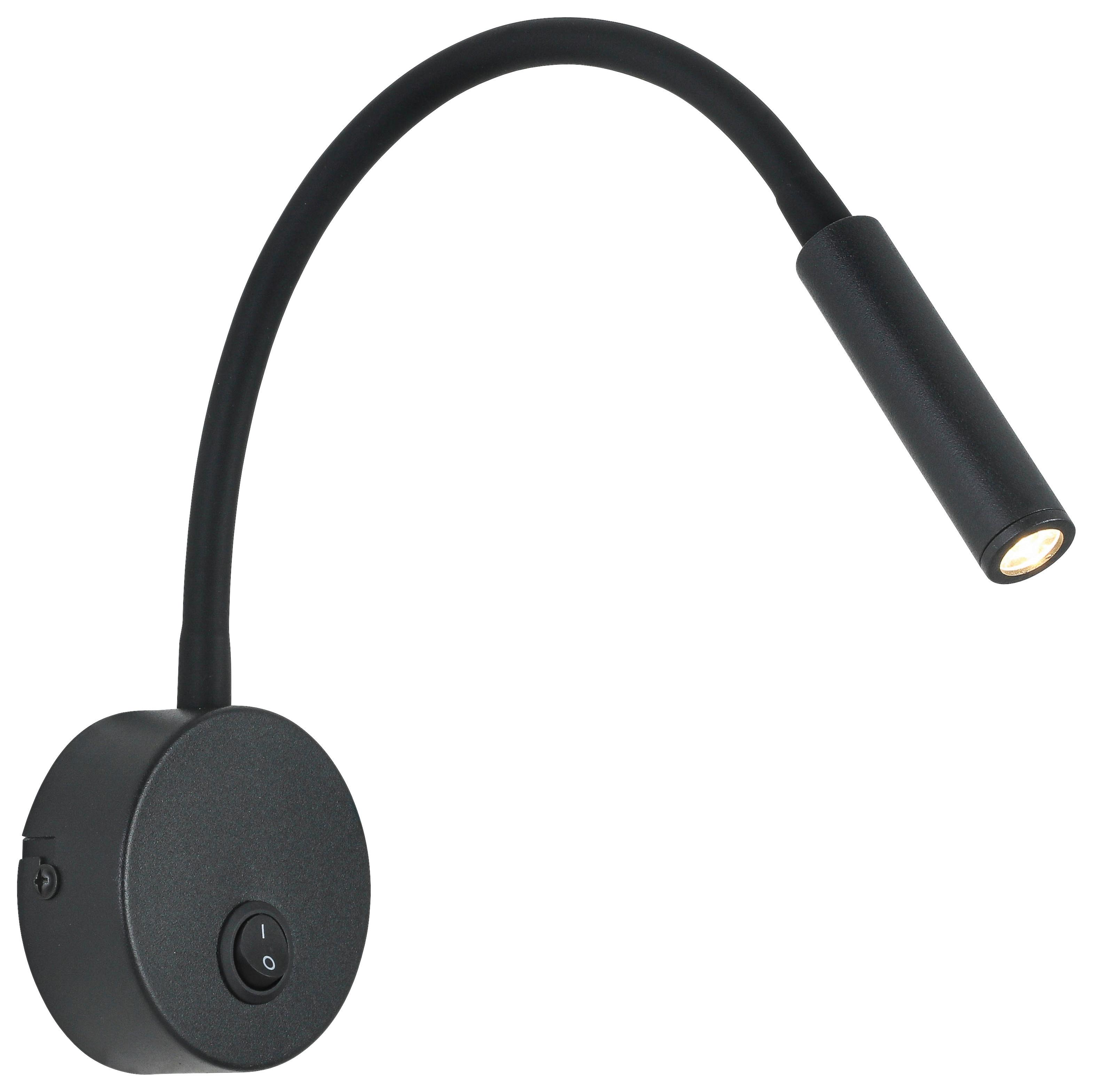 NÁSTENNÉ LED SVIETIDLO HUOIM - čierna, Konventionell, kov/plast (3/8/46cm) - Mömax