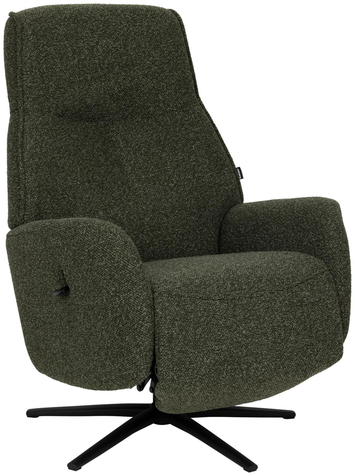 Relaxsessel Snooze Dunkelgrün B: 77 cm - Dunkelgrün/Schwarz, Design, Holz/Textil (77/112/86cm) - Livetastic