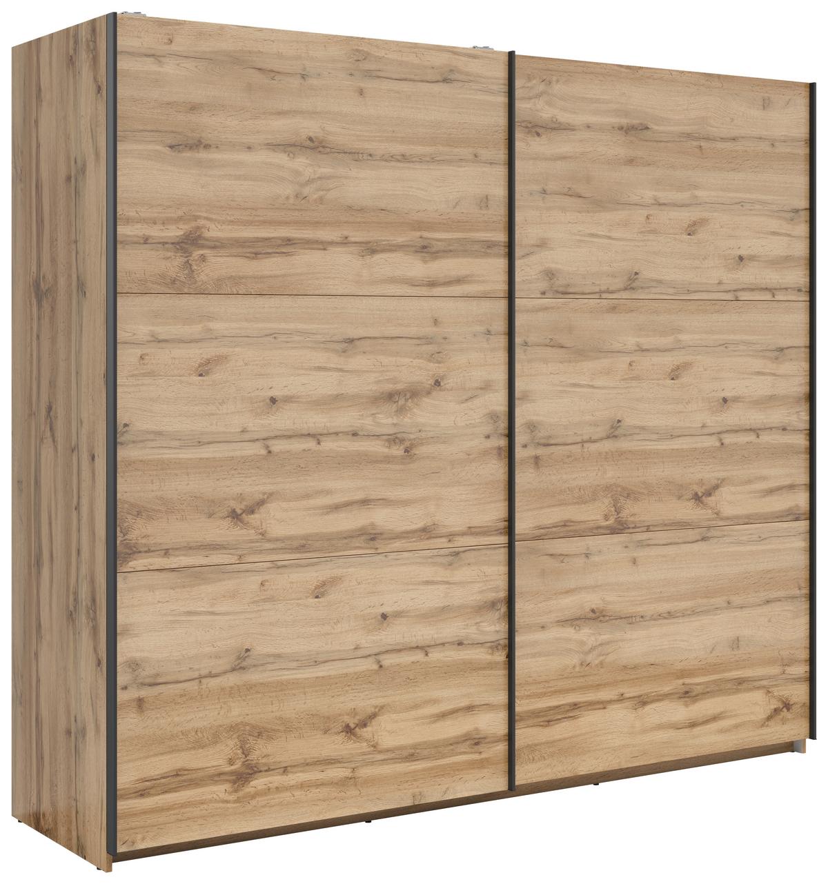 Schwebetürenschrank Tetrix - Eiche Wotan, MODERN, Holzwerkstoff (220/195,5/60cm) - MID.YOU
