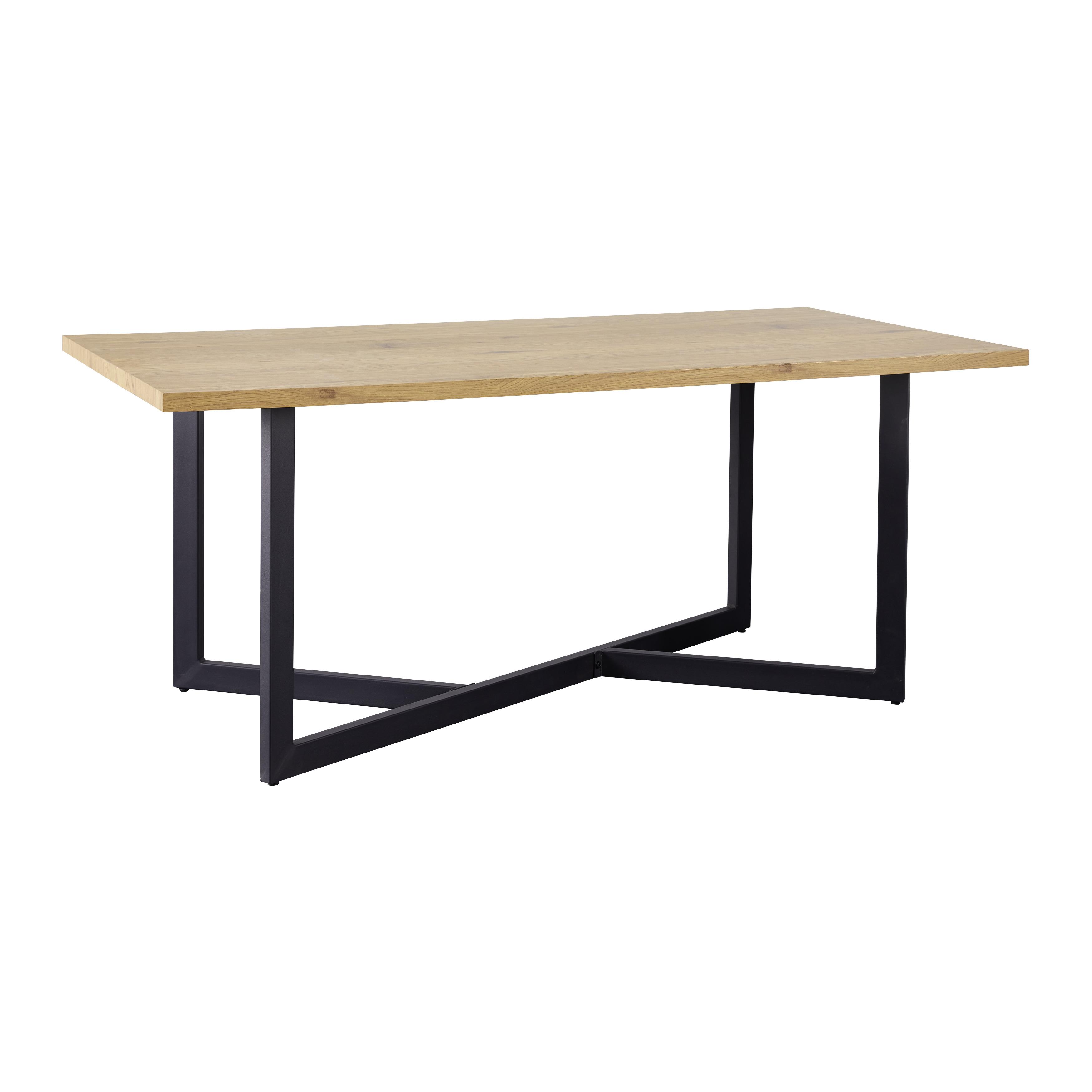 Jedálenský Stôl Avola Dub 180x76x90 Cm - čierna/farby duba, Moderný, kov (180/90/76cm) - Bessagi Home