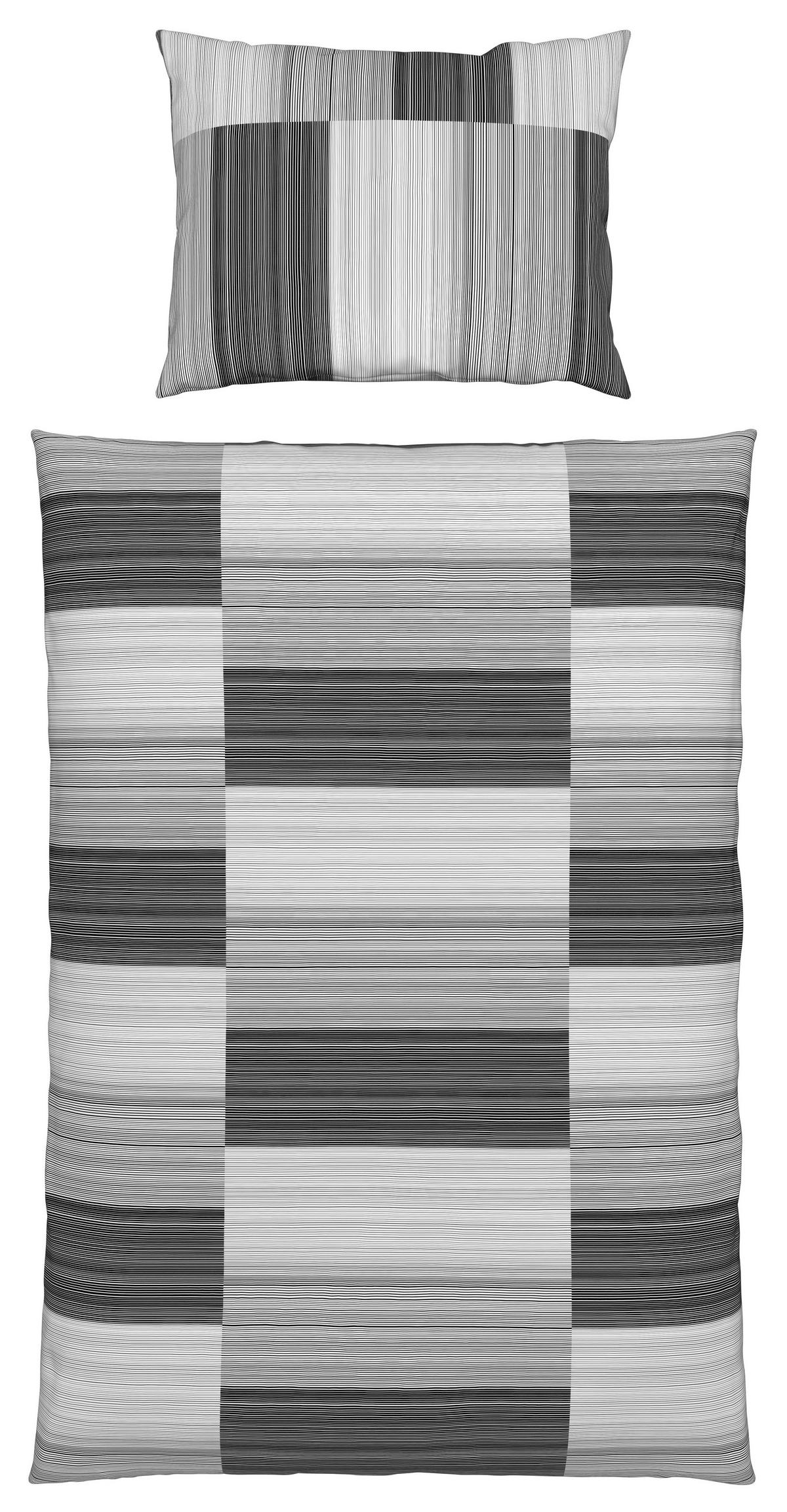 Linon Bettwäsche 140x200 cm Ela Su Baumwolle Grau/Braun - Braun/Grau, MODERN, Textil - Luca Bessoni