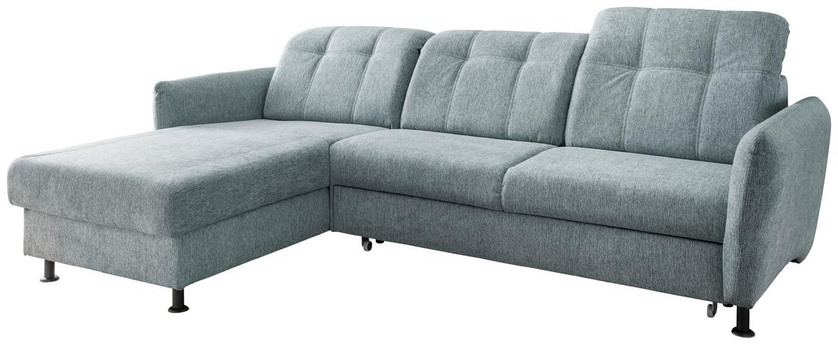 Ecksofa Minori Chenille Mintgrün, S: 184x267 cm - Schwarz/Mintgrün, MODERN, Textil (184/267cm) - Livetastic