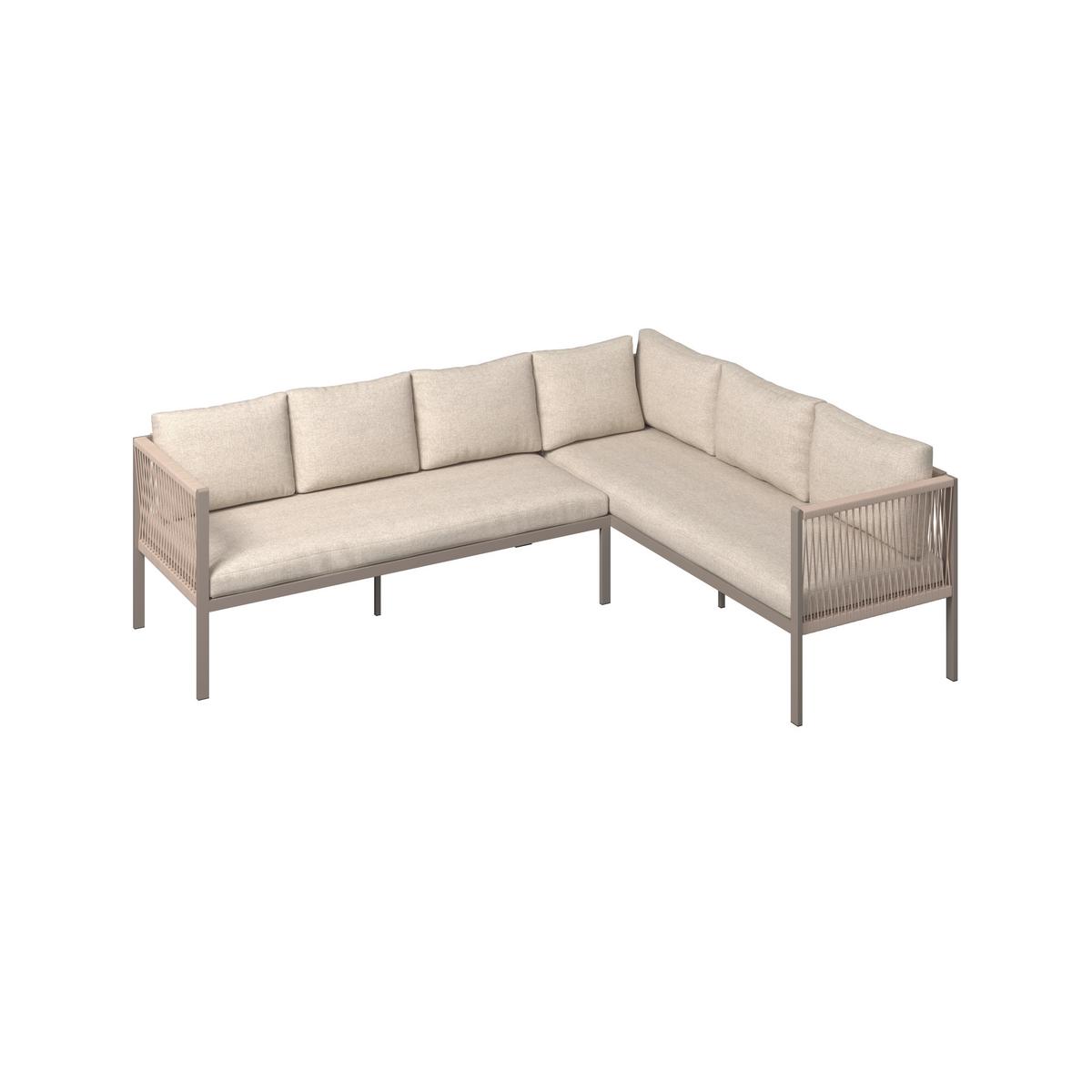 Loungegarnitur Auckland - Beige/Creme, MODERN, Glas/Textil (242/195cm) - Beldano