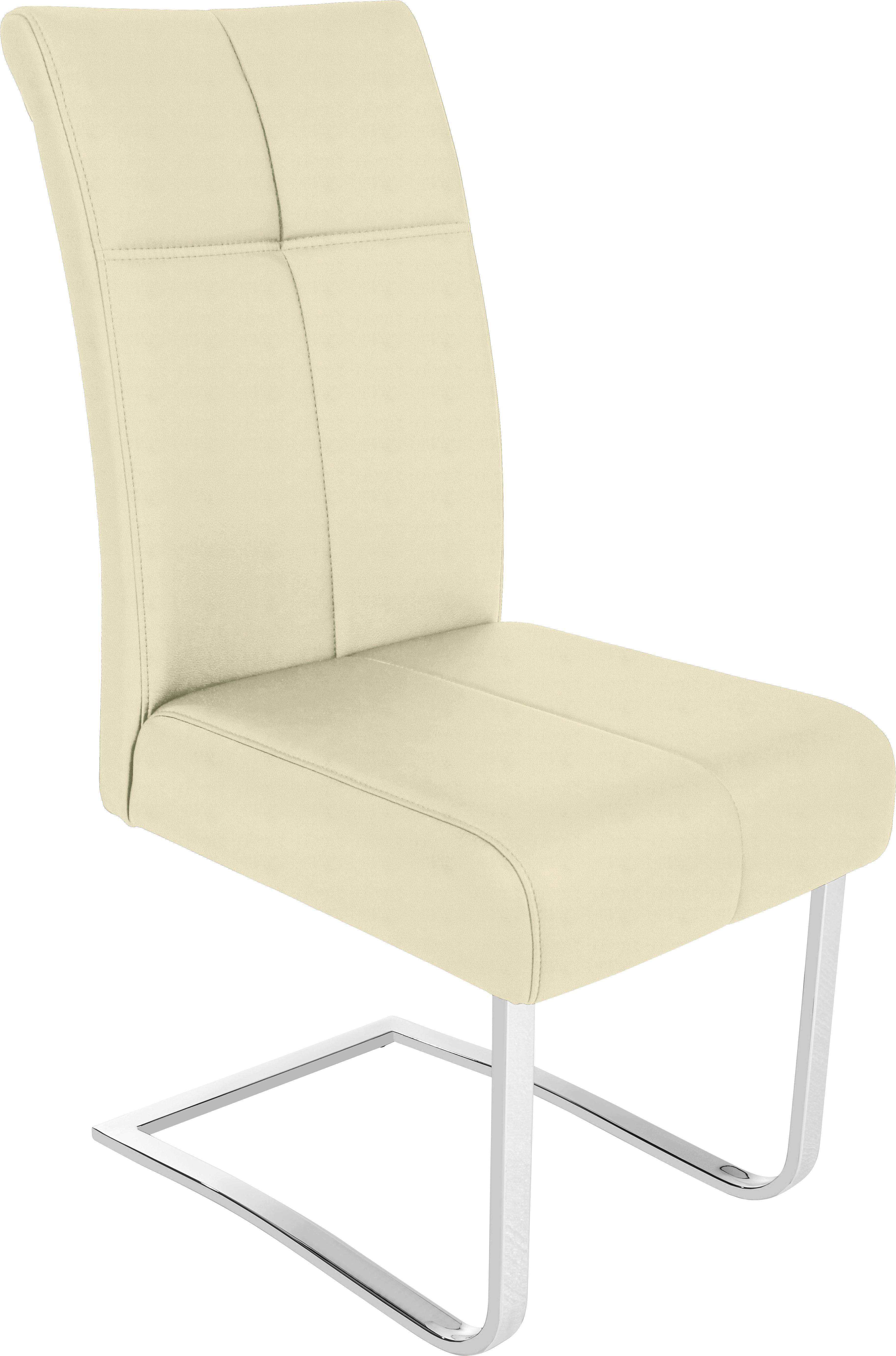 Schwingstuhl Rab - Beige, MODERN, Leder/Metall (44/100/50cm) - Ombra