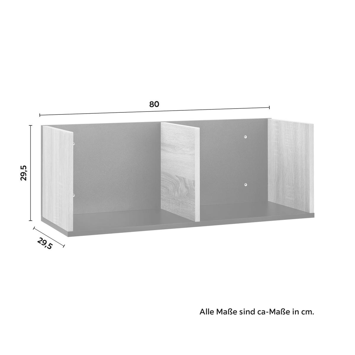 Nástěnný regál LORI - černá/přírodní barvy, Moderní (80/29,5/29,5cm) - Bessagi Home