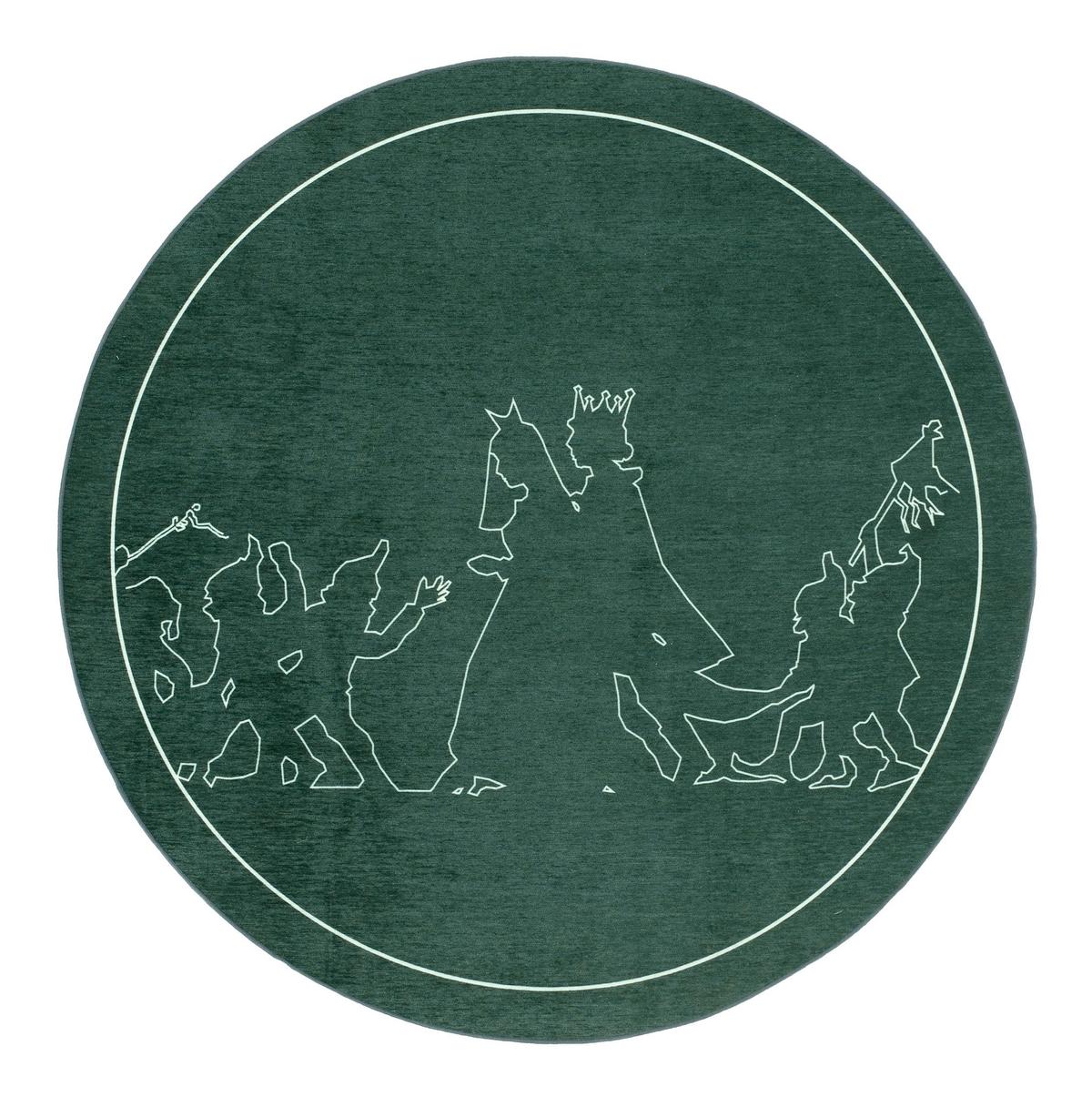 Kinderteppich Gr-903g 130rund - Dunkelgrün, Trend, Textil (130cm)
