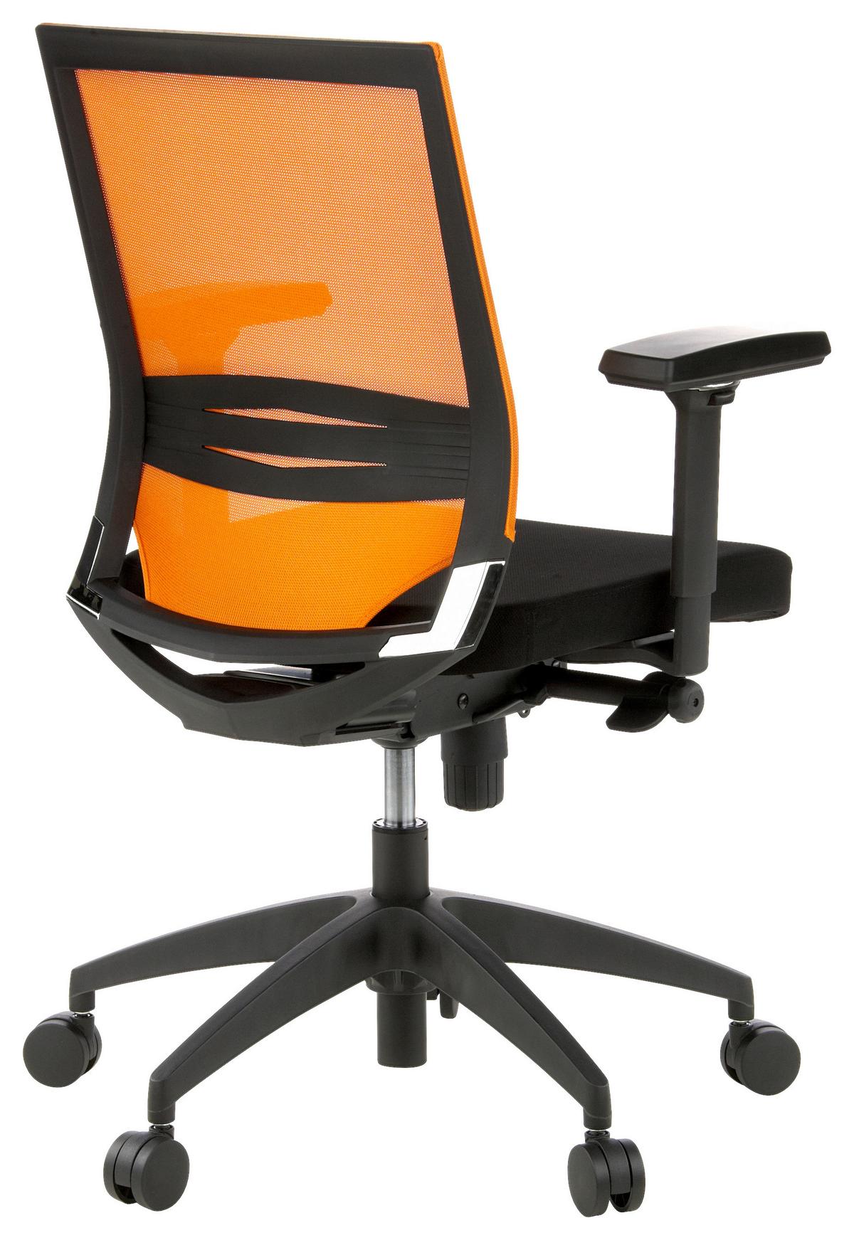 Drehstuhl Porto Base Orange/schwarz - Schwarz/Orange, MODERN, Kunststoff/Textil (59/108/44cm) - MID.YOU
