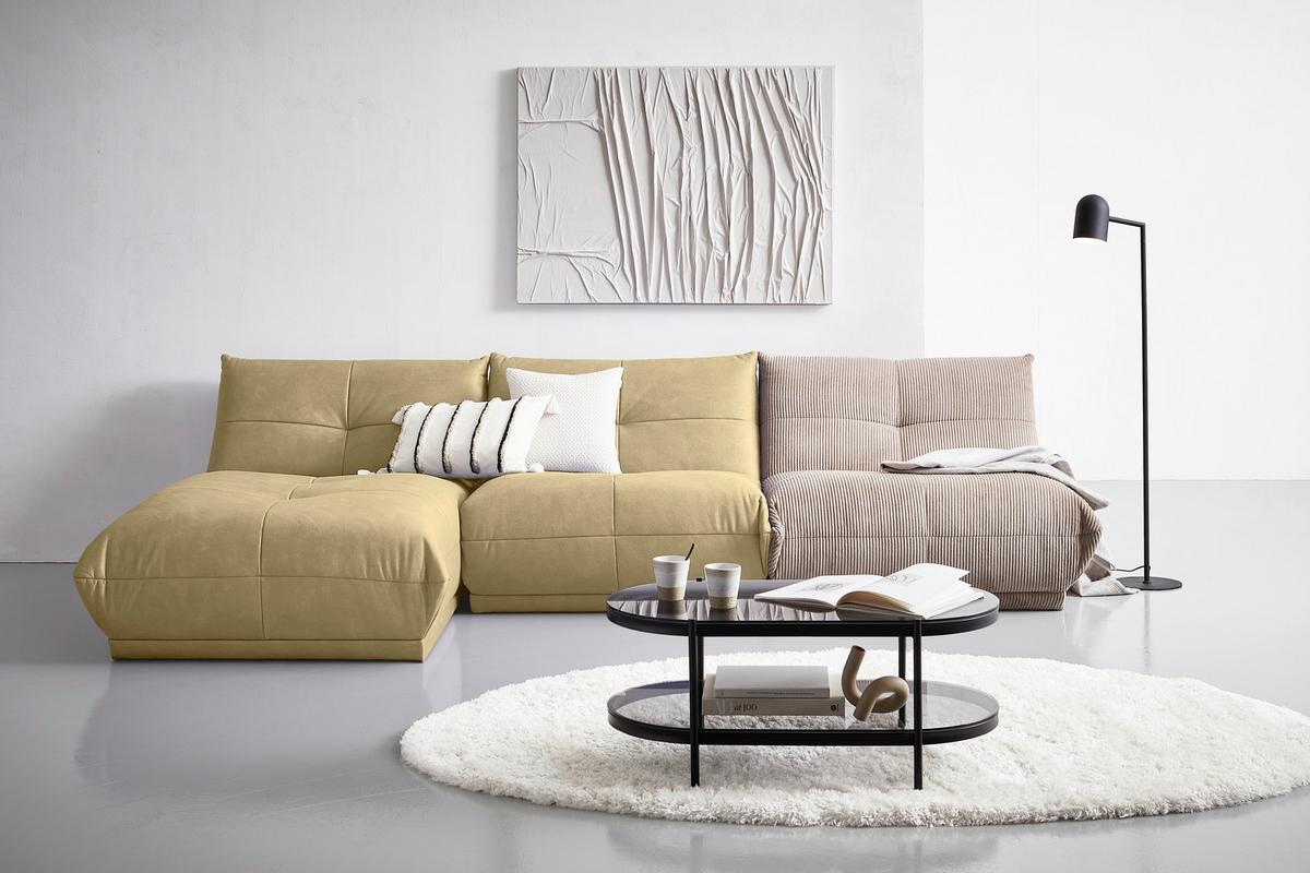 Modul Sofa Giselle Ottomane B: 105 Cm Beige - Beige, Trend, Textil (105/80/185cm) - Livetastic