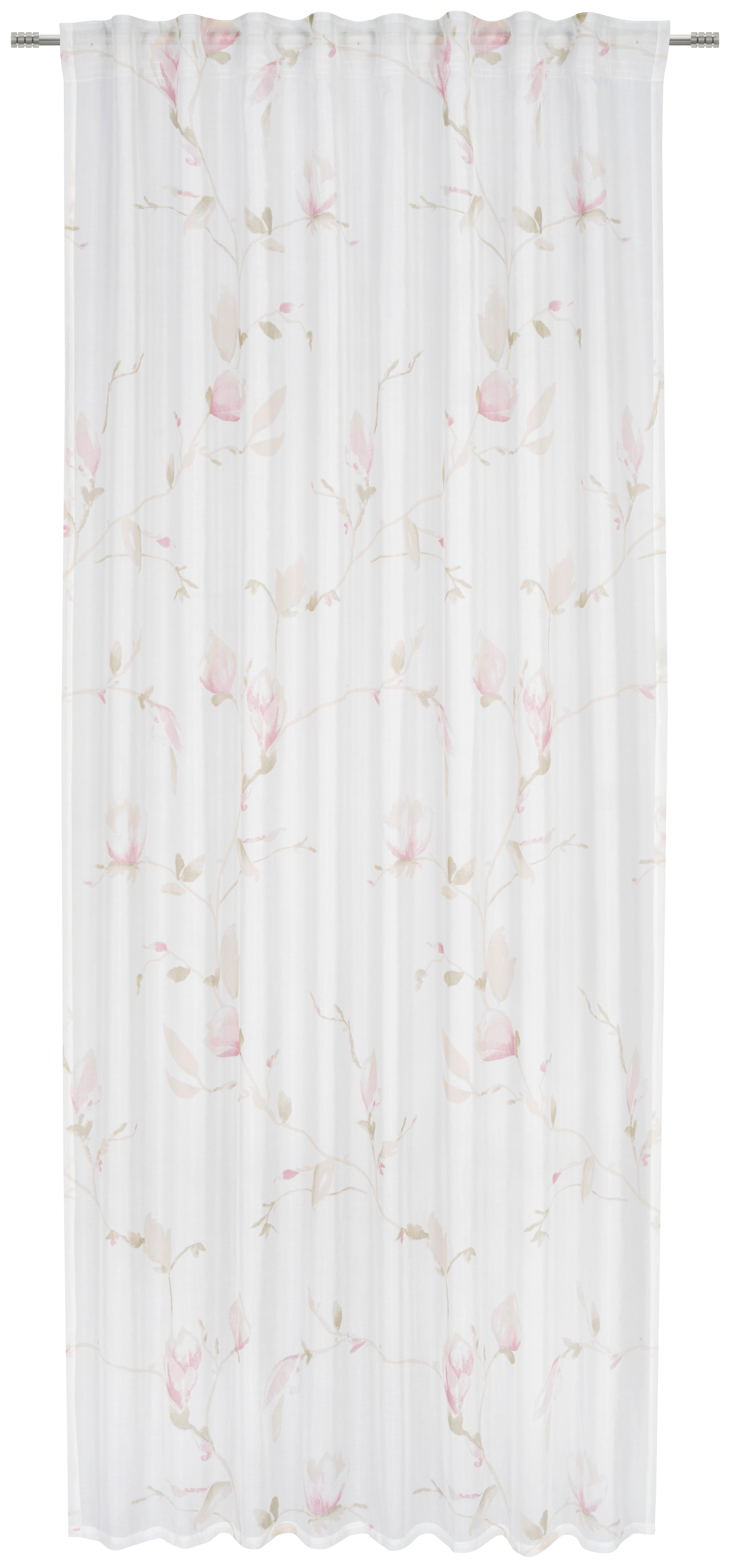 HOTOVÝ ZÁVĚS MAGNOLIA - růžová, textil (135/245cm) - Mömax