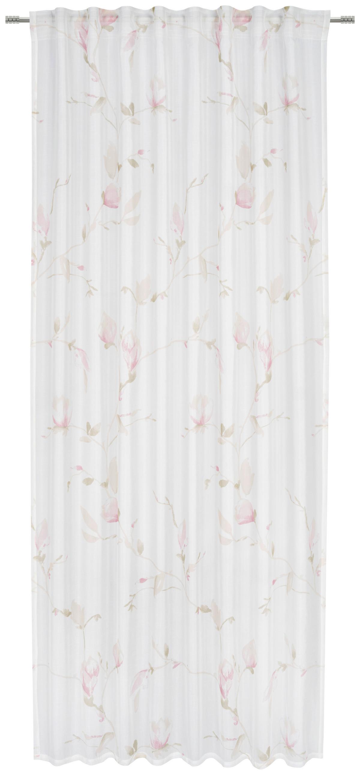 HOTOVÝ ZÁVĚS MAGNOLIA - růžová, textil (135/245cm) - Mömax