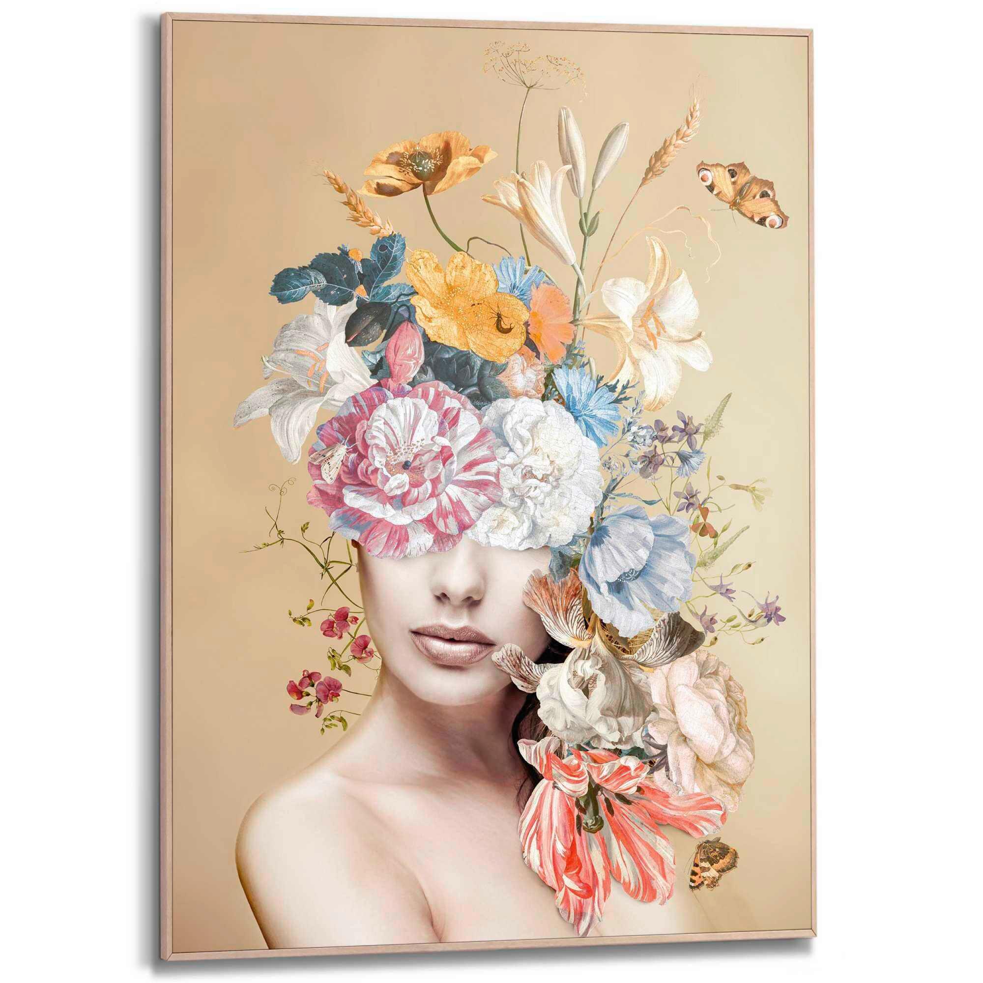 BIld TRENDY FLORAL LADY 50x70 cm - Multicolor, Trend, Holzwerkstoff (50/70cm) - Reinders!