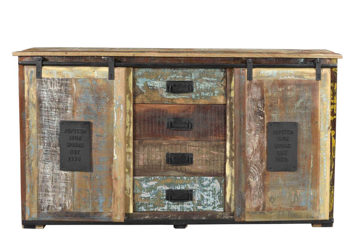 Sideboard Altholz B: 150cm - Multicolor/Schwarz, Design, Holz (150/81/38cm) - MID.YOU