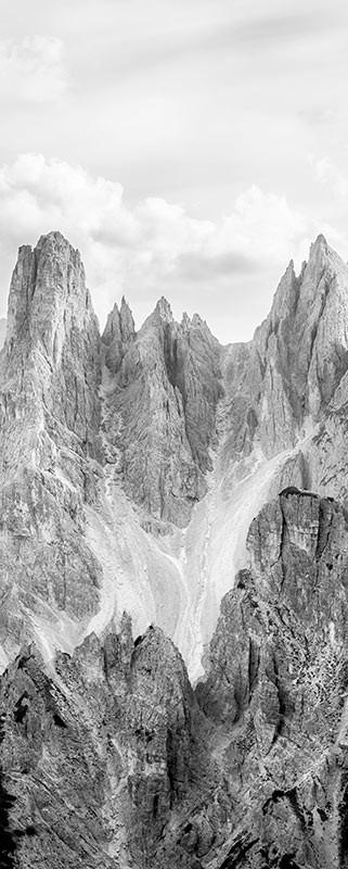 Vliestapete Peaks Panel - Schwarz/Weiß, Basics (100/250cm) - Komar