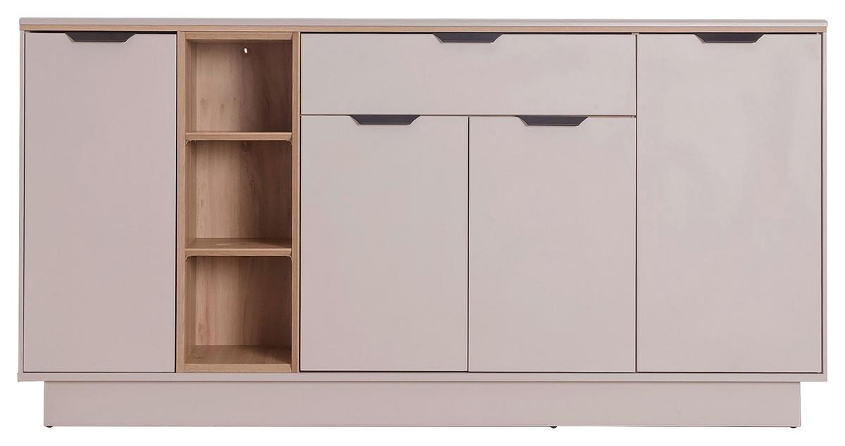 Sideboard Darius Eiche Artisan/kashmir,b:171cm - Kaschmir/Schwarz, Trend, Holzwerkstoff (171,4/87,4/37cm)