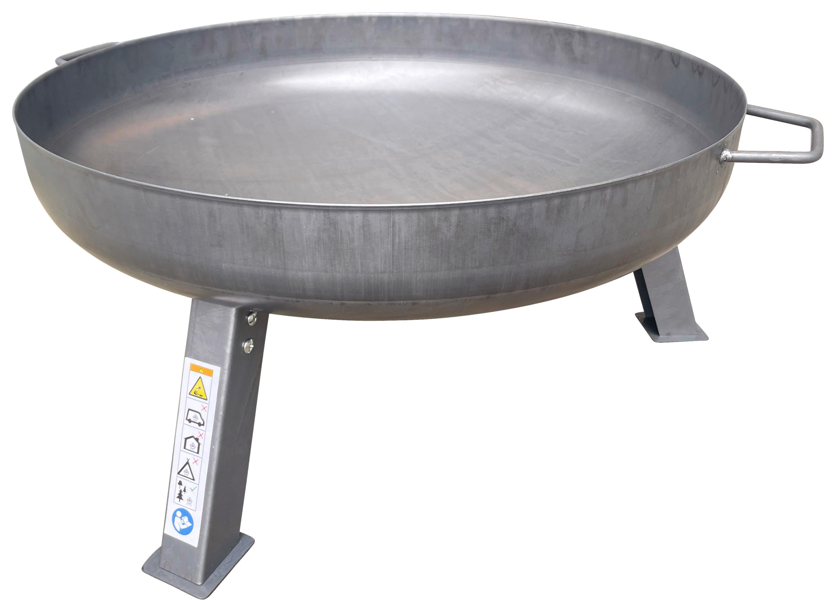 Feuerschale Ø 80 cm Relax mit Tragegriff - Silberfarben, MODERN, Metall (80/30cm) - Homezone
