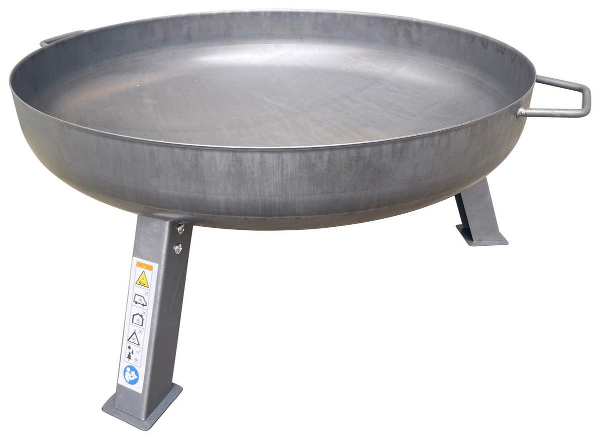 Feuerschale Ø 80 Cm Relax Mit Tragegriff - Silberfarben, MODERN, Metall (80/30cm) - Homezone