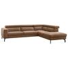 Ecksofa California - Schwarz/Braun, MODERN, Textil (305/233cm) - Trendmanufaktur