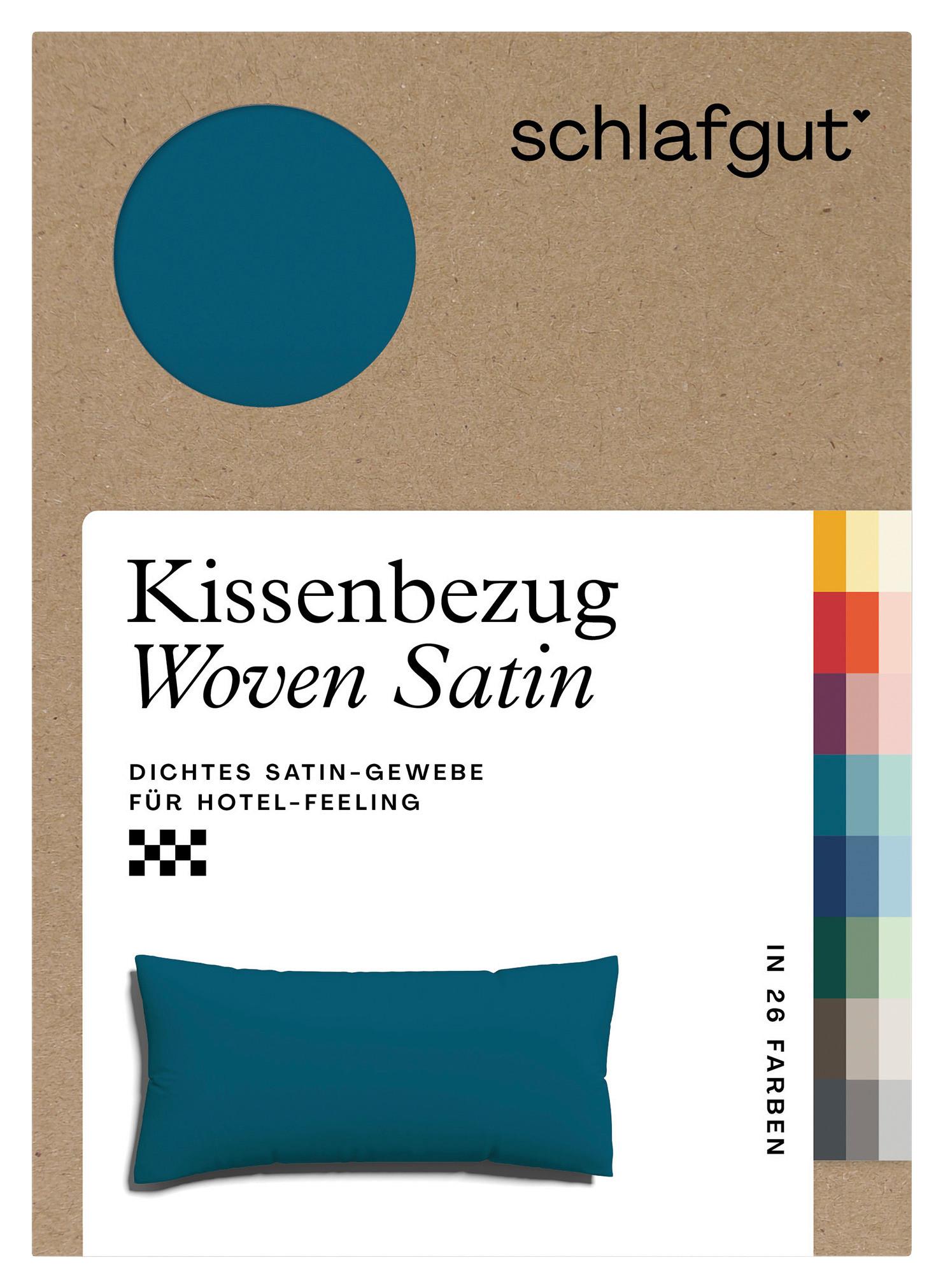 Kopfpolsterbezug Woven Satin - Petrol, Basics, Textil (40/80cm) - Schlafgut