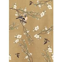 Fototapete Japanische Kirsche Mit Vögel - Multicolor, Basics, Papier/Kunststoff (200/280cm)