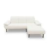 Ecksofa Weiß S: 242x170 cm - Wildeiche/Schwarz, Design, Holz/Textil (242/170cm) - MID.YOU