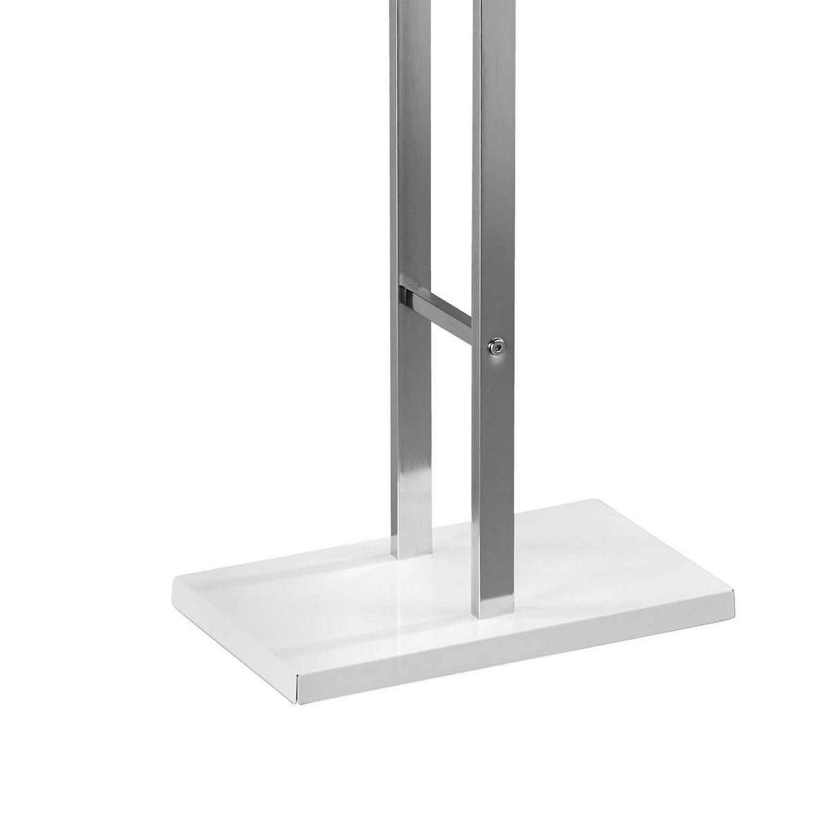 Herrendiener Helma B: 48 cm mit Hosenbügel Chrom/Weiß - Chromfarben/Weiß, MODERN, Metall (48/100/20cm)