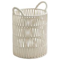 Koš Lou, Ø/V: 32/40cm - bílá, Moderní, kov/textil (32/40cm) - Mömax