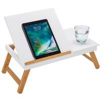 Stôl na notebook BOOK - biela/prírodná farba, Lifestyle, drevo (53/20,5-43/33cm) - Mömax