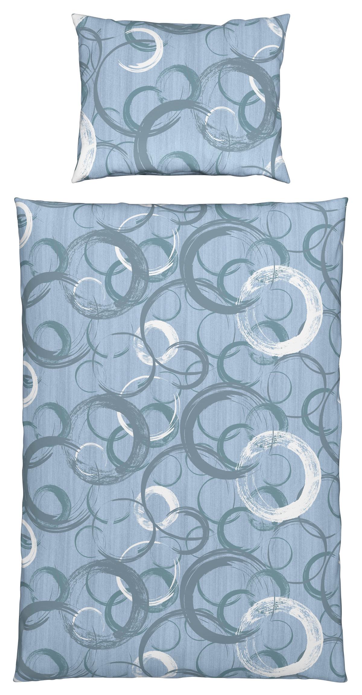 POVLEČENÍ NEW CIRCLES - modrá, textil (140/200cm) - Modern Living