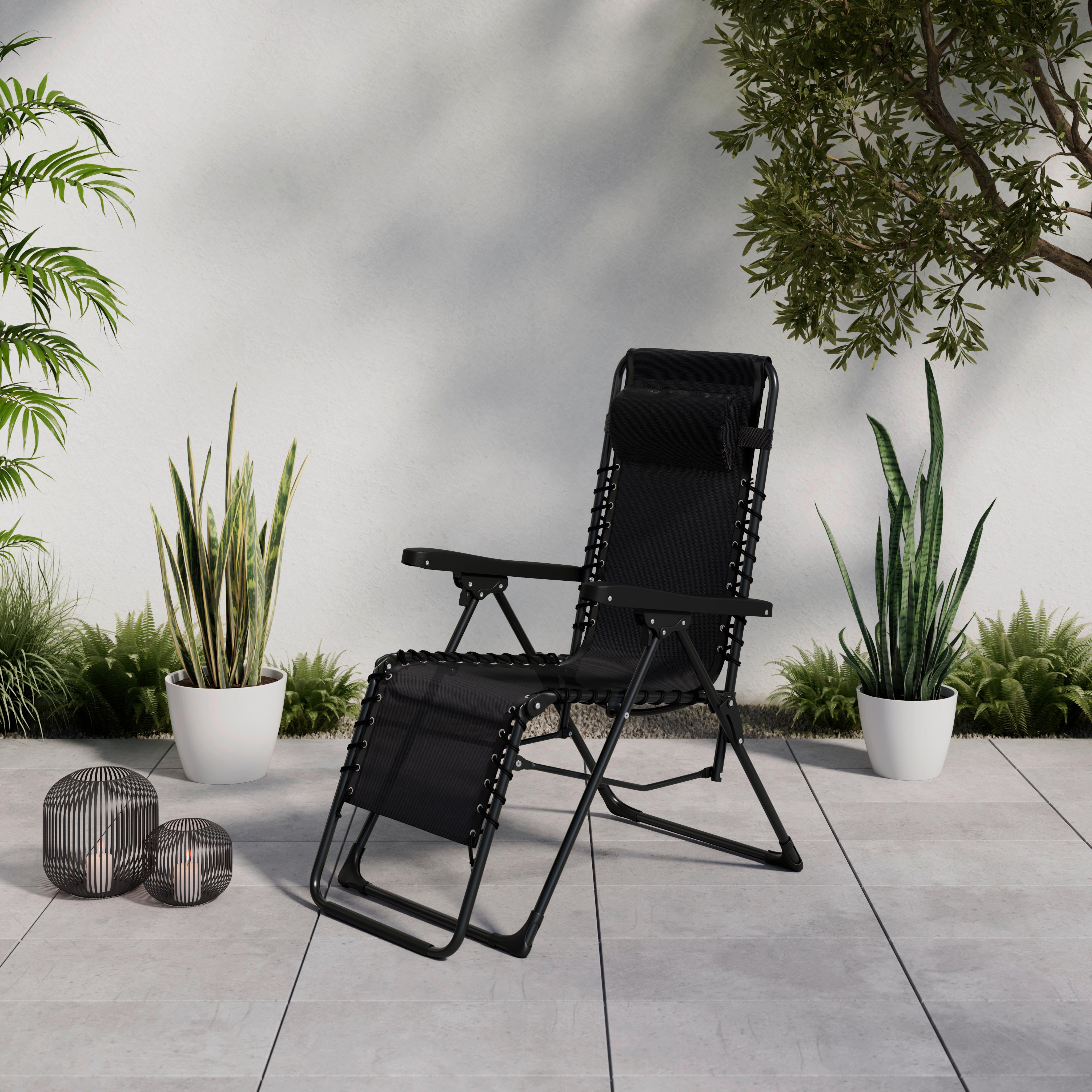 ZAHRADNÍ KŘESLO MARCEL - černá, Basics, kov/textil (153/108/63,5cm) - Mömax