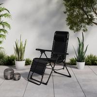 ZÁHRADNÉ KRESLO MARCEL - čierna, Basics, kov/textil (63,5/108/159cm) - Mömax